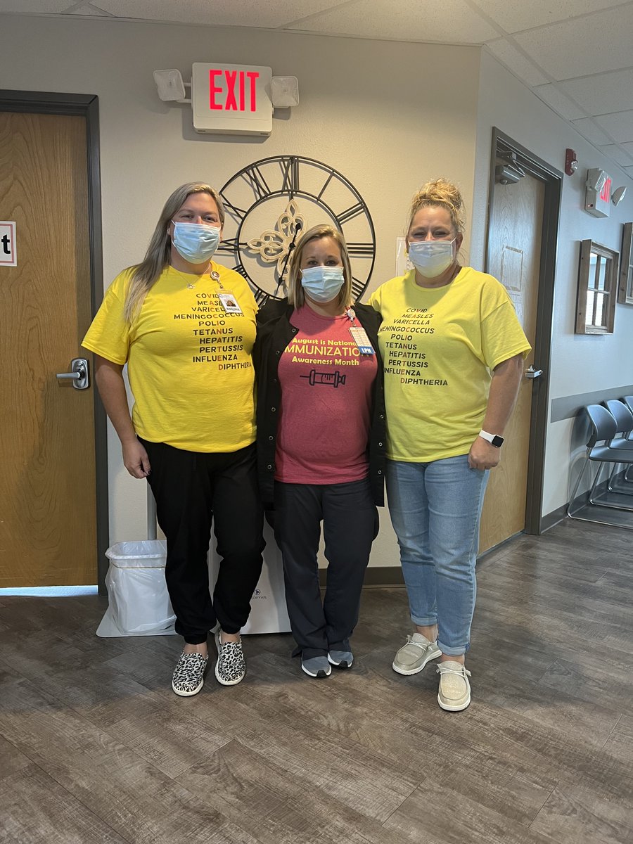 CRHPC's tweet photo. Carmi is sporting their immunization shirts recognizing National Immunization Awareness Month!

#NationalImmunizationMonth 
#crhpc https://t.co/OAQFRfKmAW