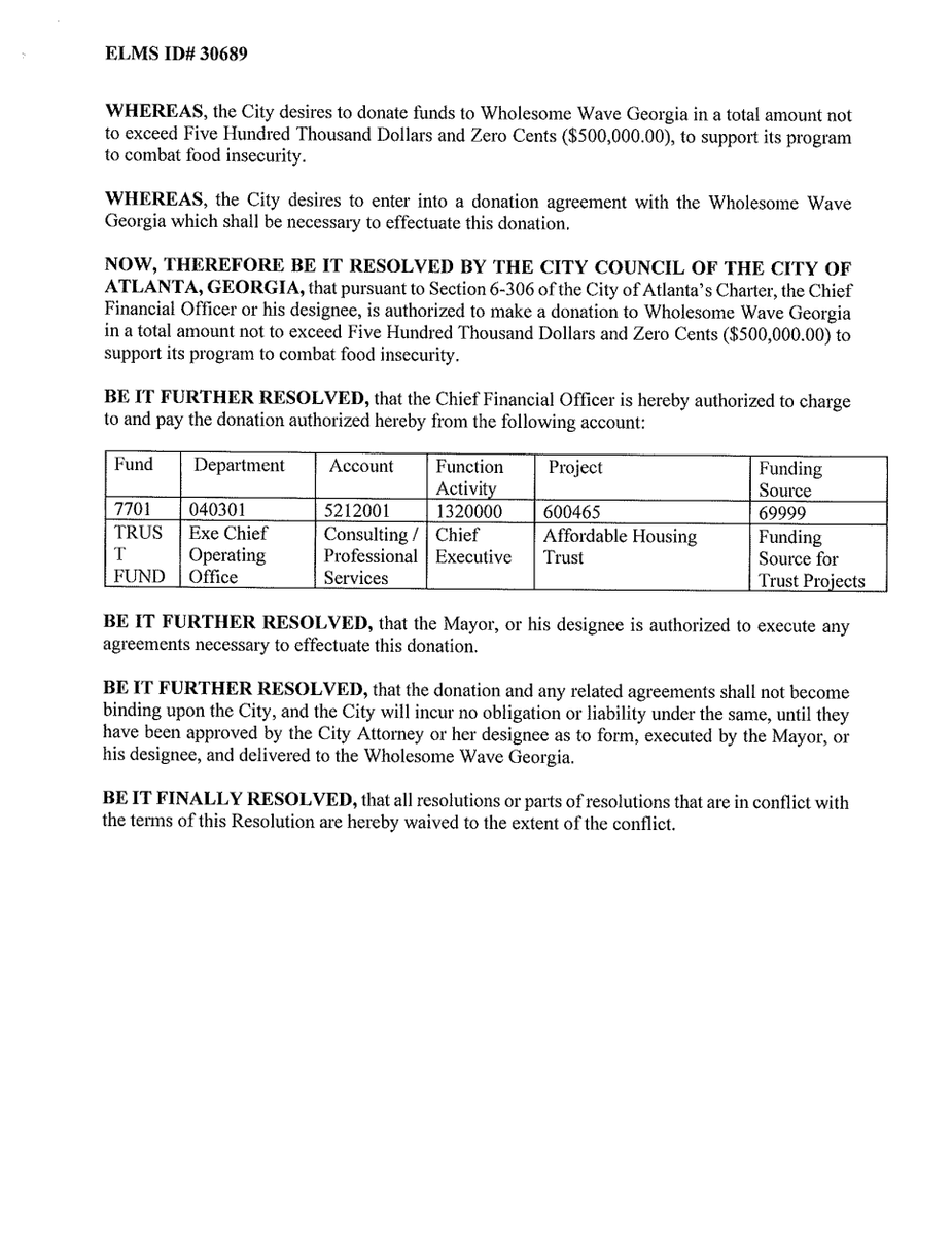 ThatSeanKeenan's tweet photo. More 👀 from @AtlCouncil: A new resolution would draw $500,000 from the AFFORDABLE HOUSING TRUST FUND and use it for... not affordable housing?

@AtlCivicCircle story soon. https://t.co/1KE3Fiuzdu