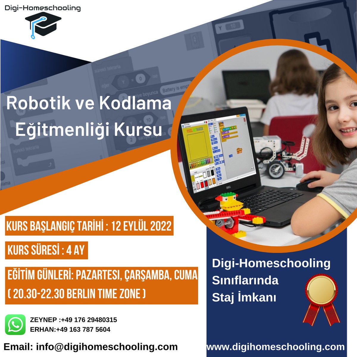 LilayZeynep's tweet image. KHK'lı dostların ek gelir sağlayabilecekleri güzel bir eğitim.

Öğretmenler, ev hanımları ve çocuklarla ders yapmayı seven herkese şiddetle tavsiye ederim. 

#motorin #ogretmenlersoruyor #StandWithGermany 

Detay &amp;amp; Kayıt:
digihomeschooling.com/tr/robotik-ve-…