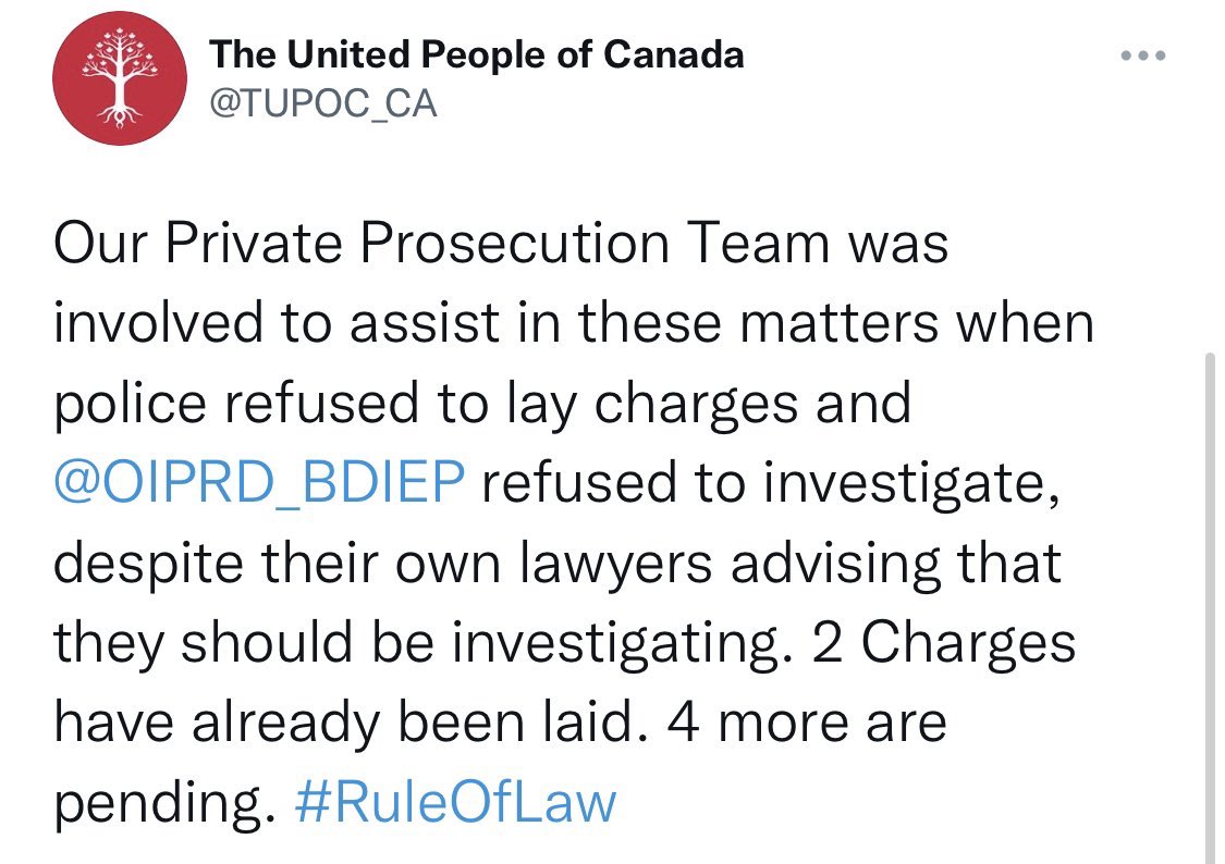If you are charged by TUPOC in their ridiculous private prosecutions, please fire me an email. I will represent you as your lawyer free of charge. #FreedomConvoy