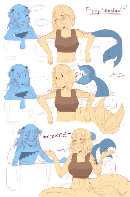 Rkgk: Fishy situation 👀

#amesame #ameliaRT #gawrt 