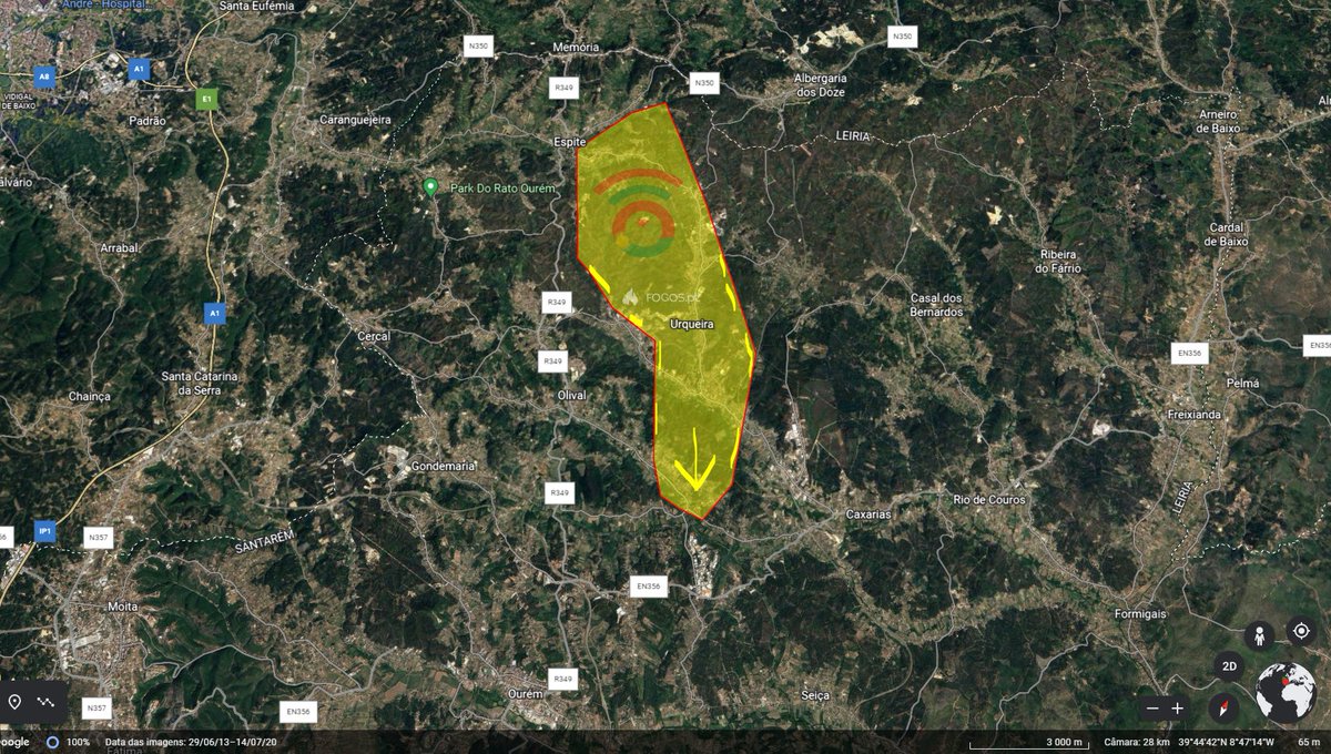 VOSTPT's tweet photo. ℹ️🔥 #IROurém, #Espite #Urqueira: o incêndio está ativo e progride em direção a sul
🟠Área de interesse 2200 ha (não necessariamente ardida) 🔥ℹ️
https://t.co/ExDoximdC7 https://t.co/GugopqbP4S
