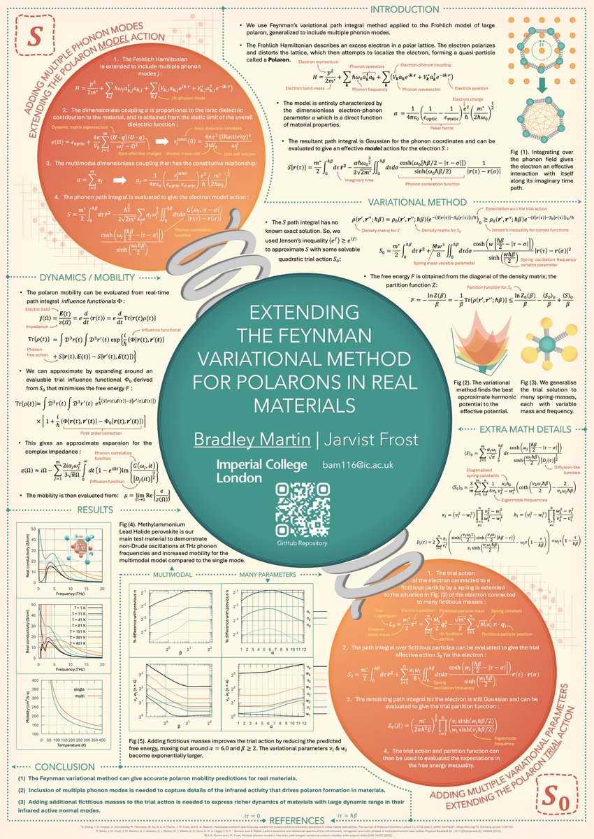 <a href="/Neutrino155/">Bradley Martin</a> 's poster is a work of art, and shows some of the work he's been doing during his PhD to extend the power and accuracy of the Feynman variational path integral polaron approach.