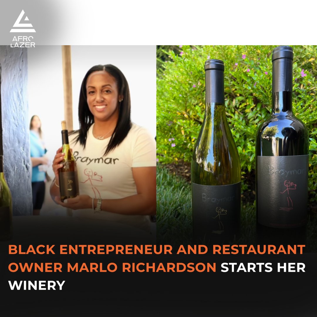 AfroLazer's tweet photo. Marlo Richardson combined her daughters’ names Brayli, and Marli to coin her brand name @BraymarWines.

She has joined the league of Black women venturing into the wine industry. Also, Braymar Wines is another business inspired by the 2020 pandemic. https://t.co/HtIqC9haxf