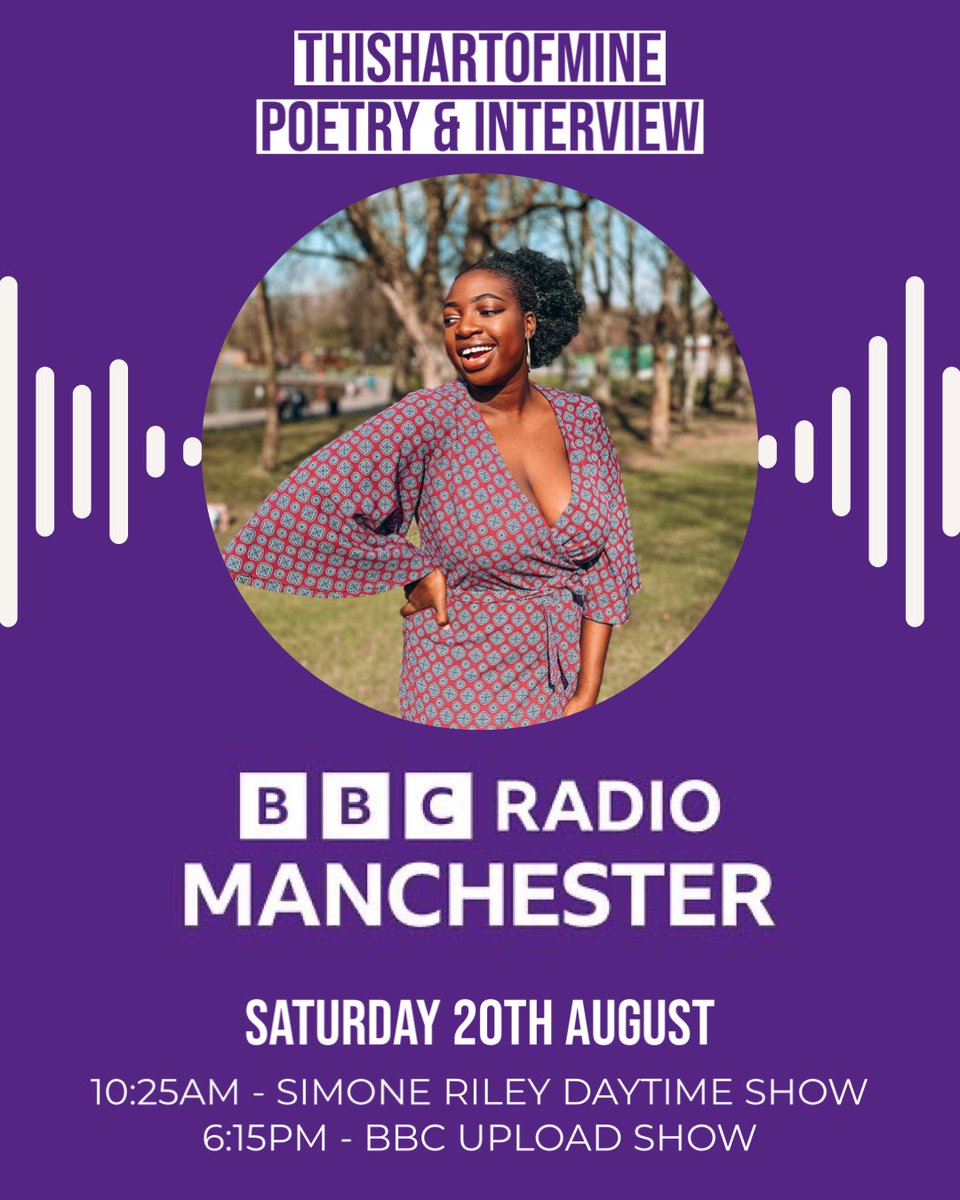 Eek! Super excited to announced that i’ll be featured on BBC Radio Manchester not once but TWICE this Saturday! 🥳🎉

Catch me on <a href="/SRileyMedia/">Simoneriley_missdiva</a>’s show  and <a href="/BBCUpload/">BBC Upload</a> at 10:25  &amp; 6:15pm tomorrow!