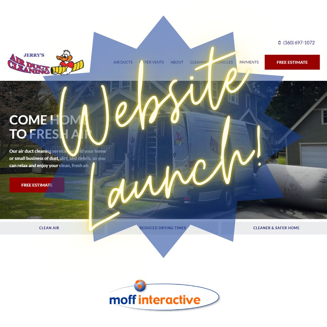 jedimoff's tweet photo. 📣 ANNOUNCING: Brand-new website just launched for Jerry’s Air Duct Cleaning. Now it’s even easier for anyone in the Olympic Peninsula to learn how to get clean air. See the new look at https://t.co/4YfEQKRzqb and book a visit from the air duct dynamic duo, Don and Kevin Teresi. https://t.co/8LHZtXUrS4