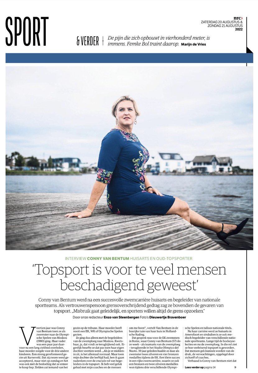 Hans V⭕️S (@voshans) on Twitter photo Hét sportinterview-van-het-weekend. Van <a href="/Evansteenbergen/">Enzo van Steenbergen</a> in <a href="/nrc/">NRC</a> met oud-zwemster <a href="/connyvb4/">Conny van Bentum</a>, huisarts en medisch begeleider van nationale sportteams. (Ik heb een groot deel van haar zwemcarrière beroepsmatig gevolgd als sportverslaggever van Amersfoortse Courant/Veluws Dagblad) Hét sportinterview-van-het-weekend. Van <a href="/Evansteenbergen/">Enzo van Steenbergen</a> in <a href="/nrc/">NRC</a> met oud-zwemster <a href="/connyvb4/">Conny van Bentum</a>, huisarts en medisch begeleider van nationale sportteams. (Ik heb een groot deel van haar zwemcarrière beroepsmatig gevolgd als sportverslaggever van Amersfoortse Courant/Veluws Dagblad)