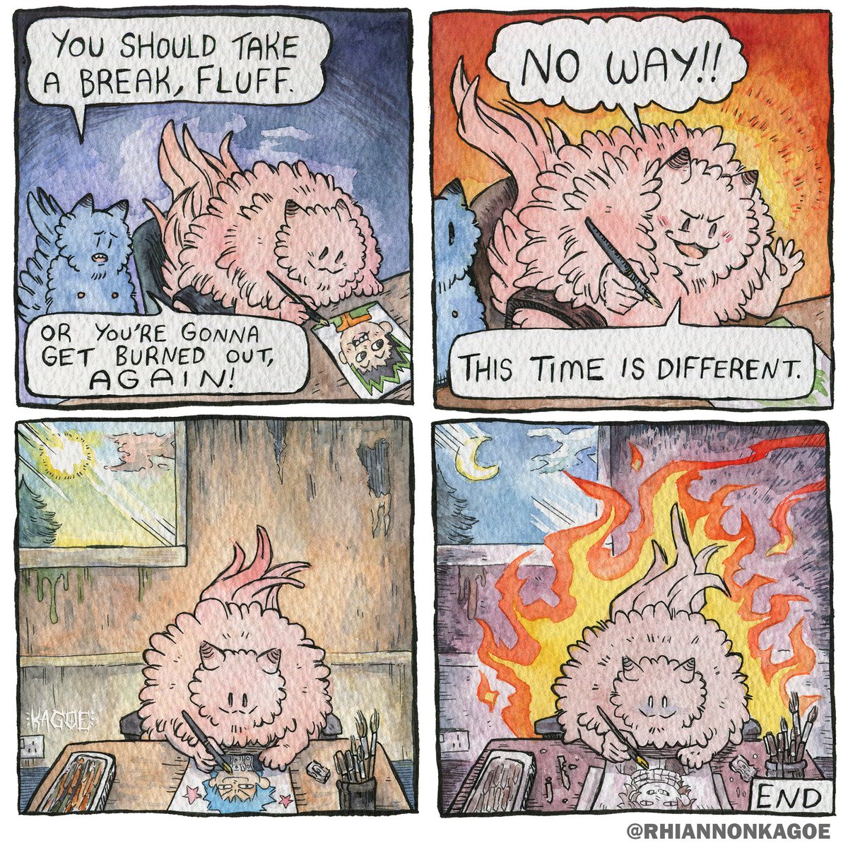 🌟easier to share version🌟
even pink meatball cats experience burnout