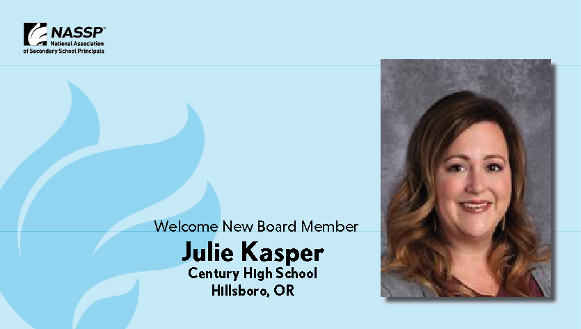 NASSP's tweet photo. Welcome to the NASSP board Julie Kasper @Cpbandjt, Assistant Principal at Century HS in Hillsboro, OR.
"NASSP has made me a stronger administrator, &amp; it is my goal to give back to the organization &amp; its members during my tenure on the board."

More 👉
https://t.co/ocX9kDRrL6 https://t.co/vR7TXSX2BN