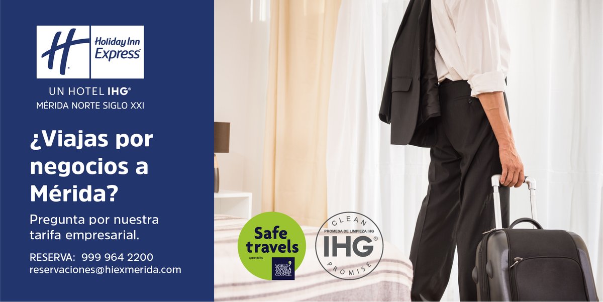 hiexmerida's tweet photo. Todo lo que necesitas para tu viaje de negocios lo encuentras en #HolidayInnExpressMérida, hospédate con nosotros y aprovecha nuestra tarifa empresarial. 

¡Reserva ahora! 👉 https://t.co/1SmHDpx9bn

Contáctanos: 999 964 2200
Nuestras promociones: https://t.co/yUAejPsqrx https://t.co/surfjwr7uH
