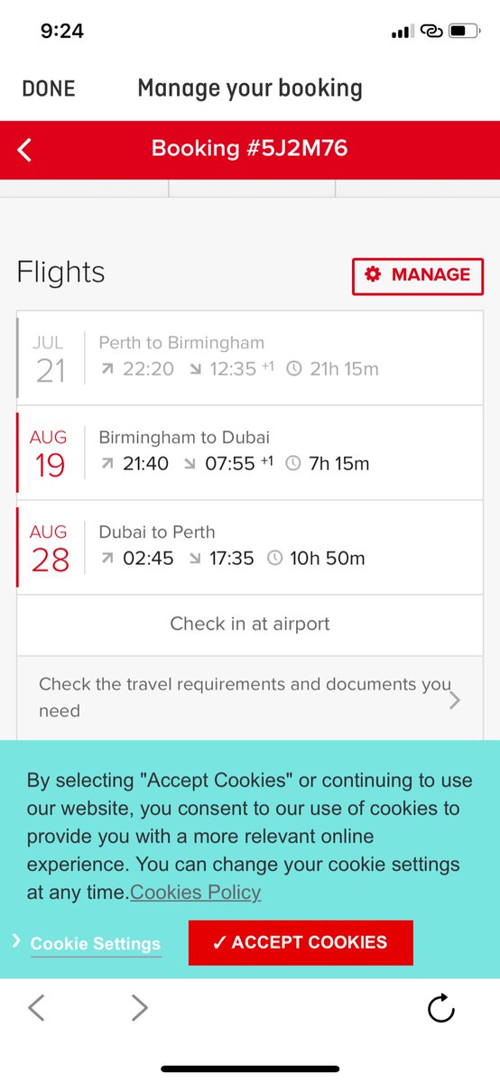 Lara_Richards's tweet photo. @Qantas I am not one for complaining, but Qantas, your incompetence and lack of care has completely blown me away. I spent tonight at BHX being told by Emirates, your supposed co chair airline, that I was NOT booked on a flight that a Qantas ticket and App confirmed. (1) https://t.co/YTpdLb1PlT