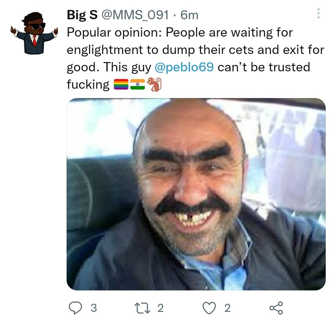 paddyathia's tweet photo. guess I am Peblo being Indian born living in Canada.
... never heard of @CetsOnCreck until now.. hope the overall community is better than this …. racism has no business anywhere , let alone Web3. https://t.co/lY3eAszUVr