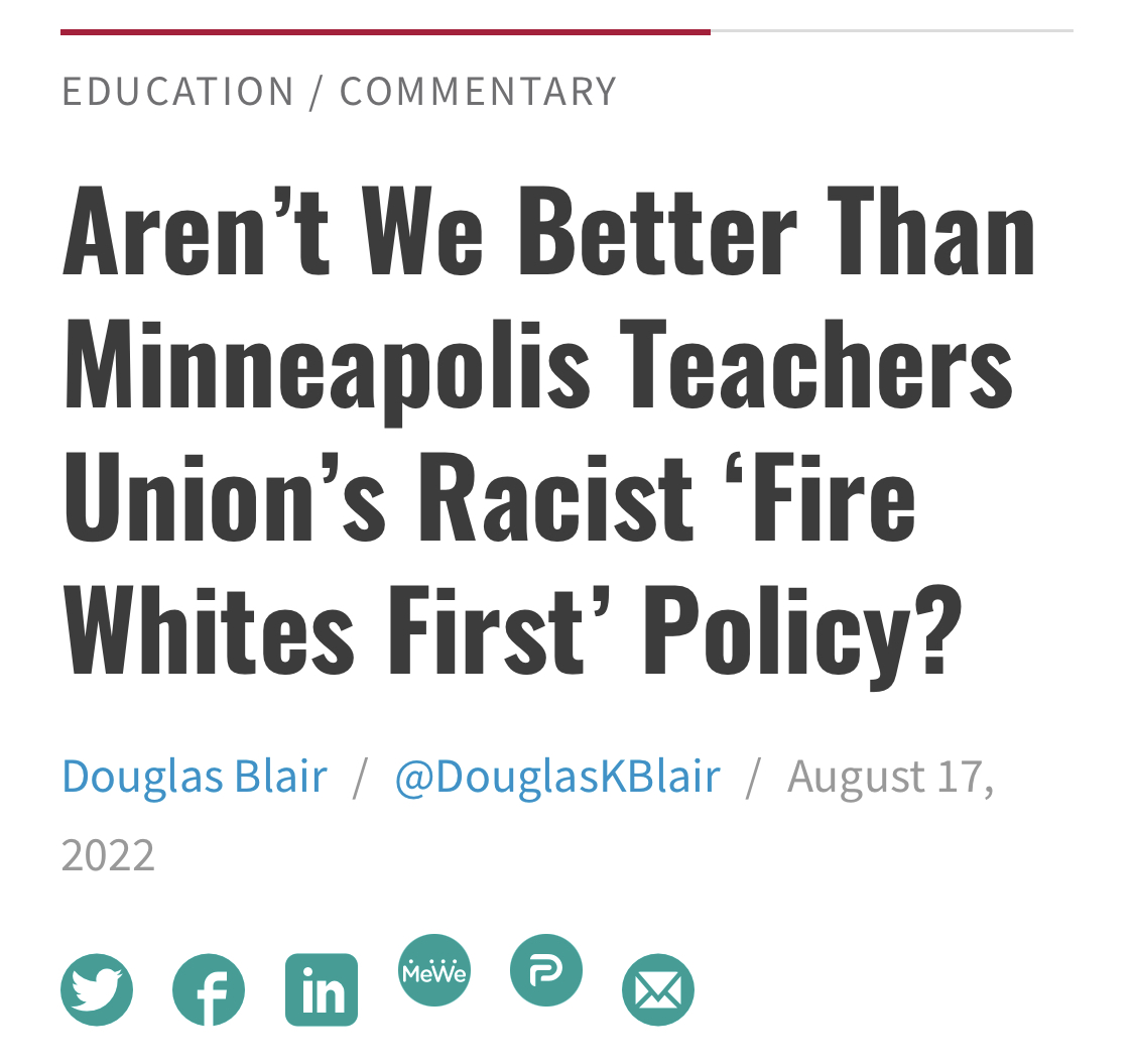I love when news outlets ask if America is "better than this?" because the answer is almost ALWAYS no.

So this isn't just my favorite headline of the week, if you believe in equality and equity, you should celebrate white teachers being fired.

A thread.