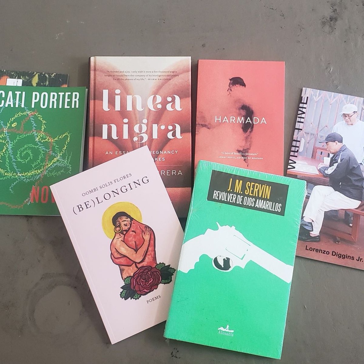 BBLitArts's tweet photo. We had had an amazing time at @LAReviewofBooks and @HauserWirth LITLIT last month, &amp; found time to shop! Check out Phoebe, Jimmy, Iván, and Eliza’s purchases!Thank you to everyone who brought these books to life. #litlit #smallpresses https://t.co/y6mCLH9jsQ