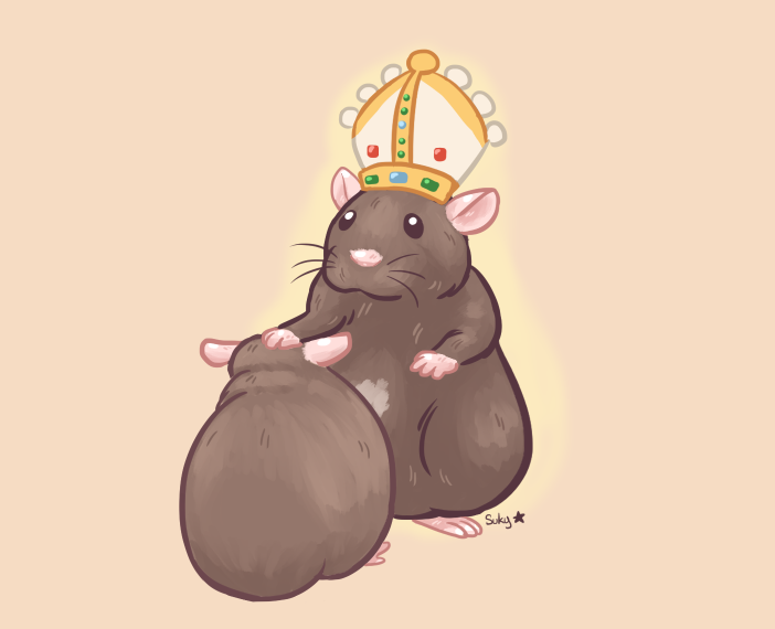 Sukiyama's tweet photo. "Pope Speed Limit exorcising his brother", circa 1739, colourised
special thanks to Jules Armitage from the group "This ratto is fatto" for sharing this awesome picture.
#rat #ratmeme #cuteart https://t.co/i2yNNt4pc1