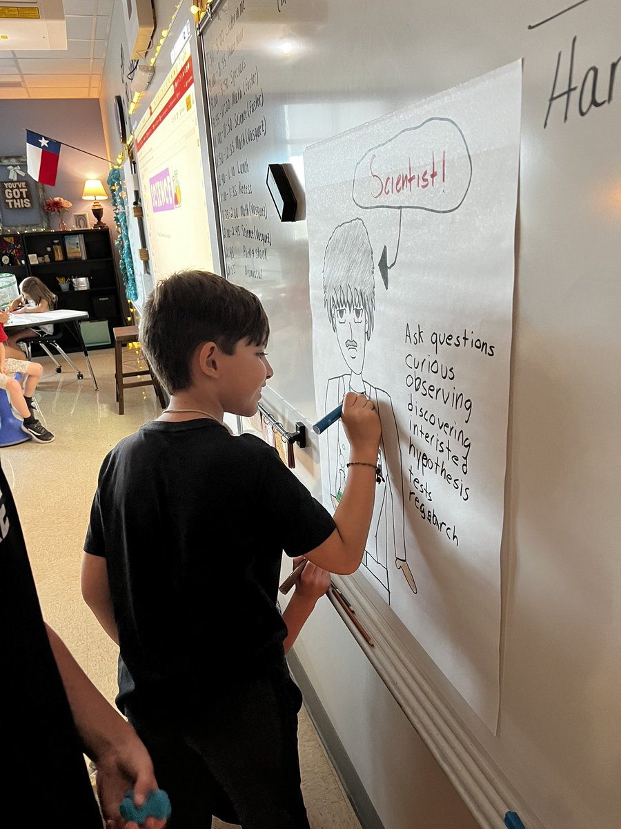 MicheleVasquez's tweet photo. We learned what scientists do this week. #LeaderInMe #studentled #RoughHollowElementary #LTISD @RandelsVanessa https://t.co/aTlh5XWiJA