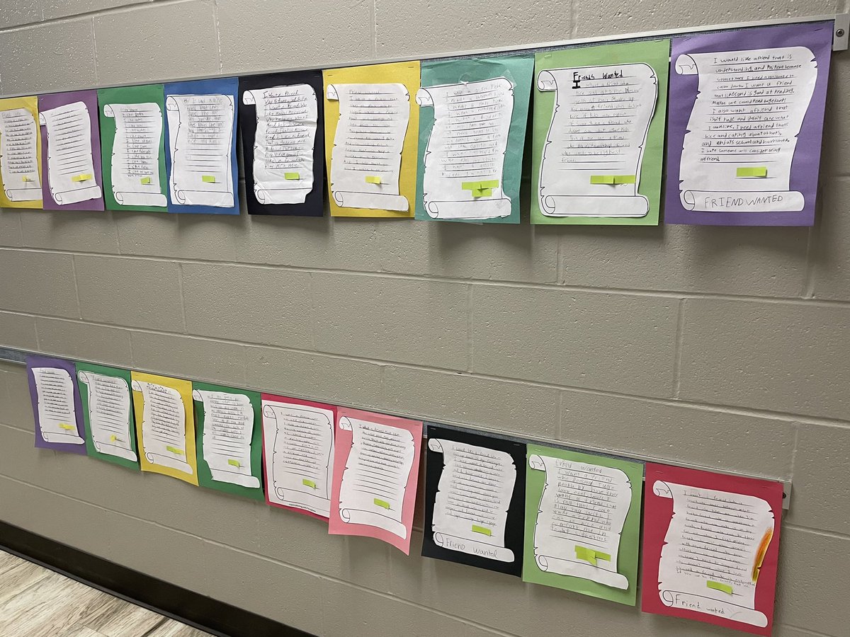 For some, it can be hard to make friends, especially in the first weeks of school. 
This week, we worked on a Friend Wanted Ad. We shared what qualities &amp; character traits we were looking for in a friend, as well as what we would be bringing to the friendship. ✨💙