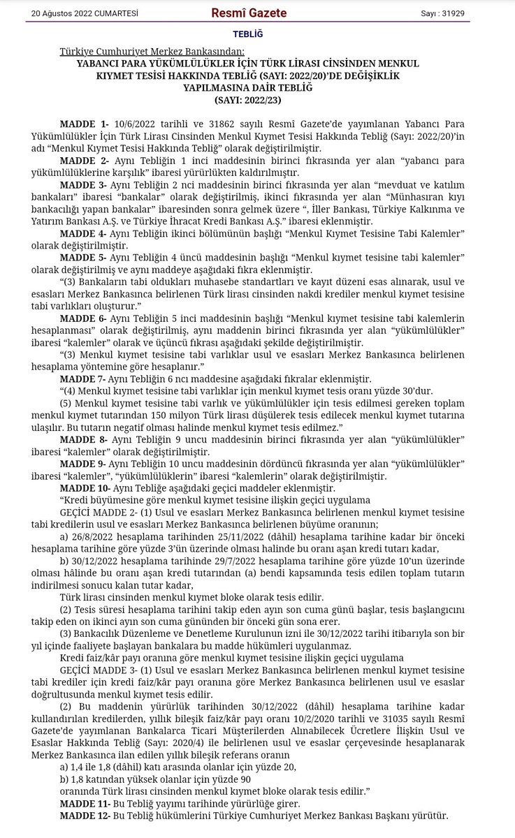 Makro ihtiyati tedbirler geldi!
1. Dövizden sonra TL yükümlülükler için de bankalara (MB'de blokeli) tahvil alımı şartı geldi.
2. Kredileri fazla dağıtana ekstra alım şartı
3. Yüksek faizle dağıtana ekstra ekstra tahvil alım şartı...