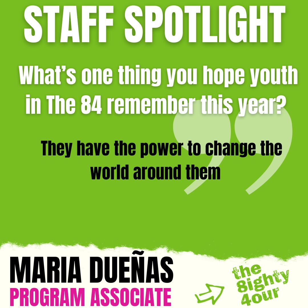 Meet the newest member of The 84 Team, Program Associate, Maria Dueñas! Read More Here -&gt; ow.ly/mW4G50KnitJ