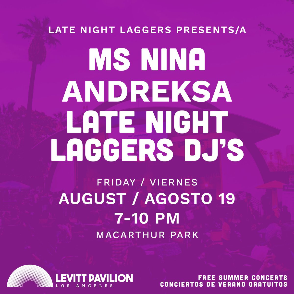 dimmakenfuego's tweet photo. Mira a nuestra chica @AndrekDoll actuando esta noche en la serie de conciertos gratuitos de verano de @Levitt_LA de 7 a 10pm junto a #MsNina! ✨ https://t.co/OgFitgfMwM