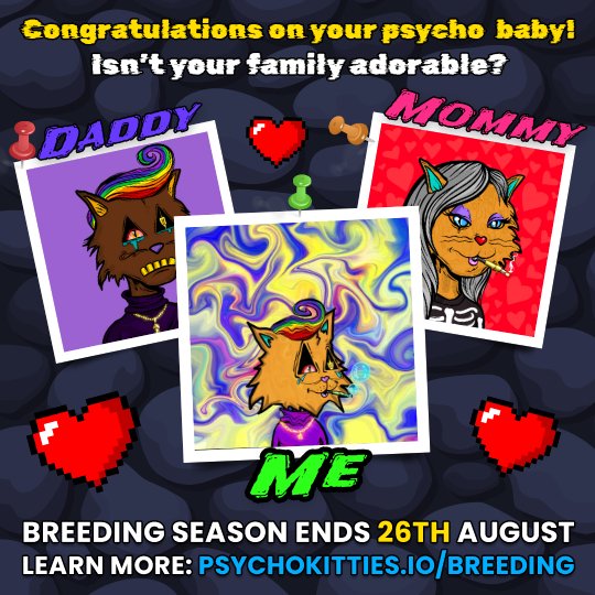 My <a href="/psychokittiesOG/">PsychoKitties</a> and PsychoMolly did it like they do on the Discovery Channel and got freaky in my wallet 😏 Now I have a PSYCHO BABY 😺 #PsychoKittyBaby