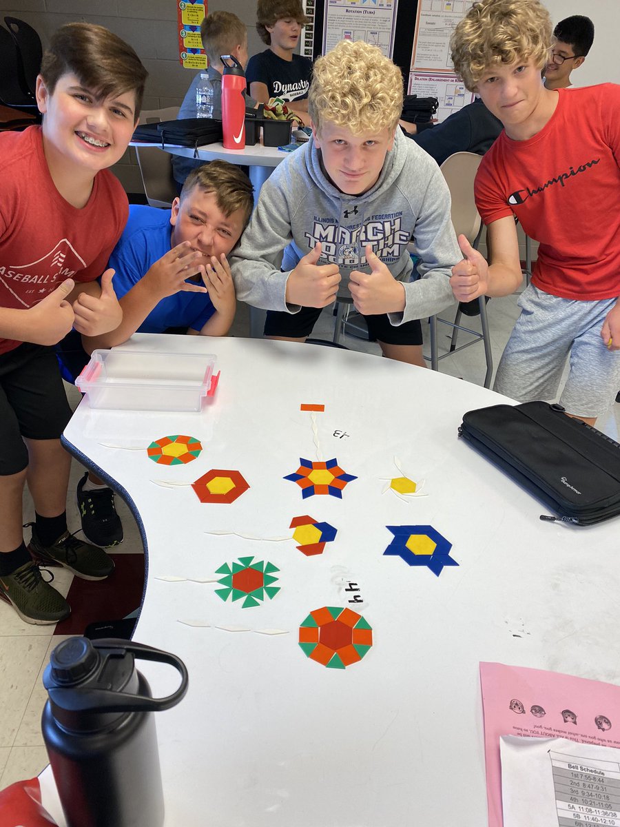 cheretta's tweet photo. 8th Grade Geometry—accessing that prior knowledge about shapes. Is it a rhombus, parallelogram, or polygon? Then they created pictures  as a team. Very creative! https://t.co/GT68Oy9TfJ