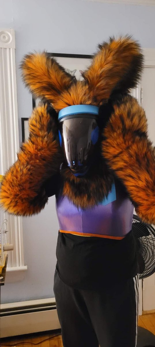 PROTOBIONKA's tweet photo. First official #FursuitFriday with a decent partial 
#furryfandom #furries #protogen https://t.co/WyrKOvhYyo