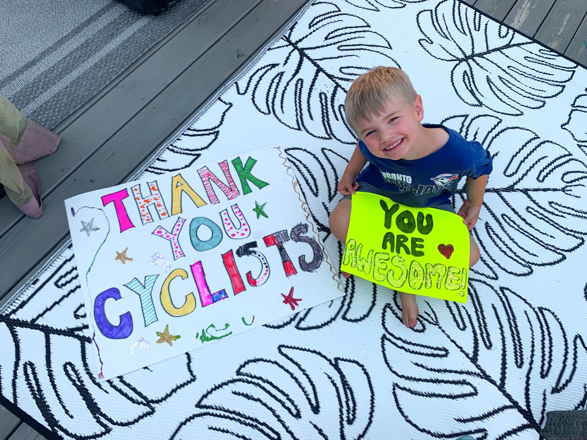 Burgers to bikes! So excited to have my family at #msbike Ottawa to Brockville this weekend.  Ben got his markers and glitter out as we prepare to cheer on riders across the finish line! @MSSocietyCanada
