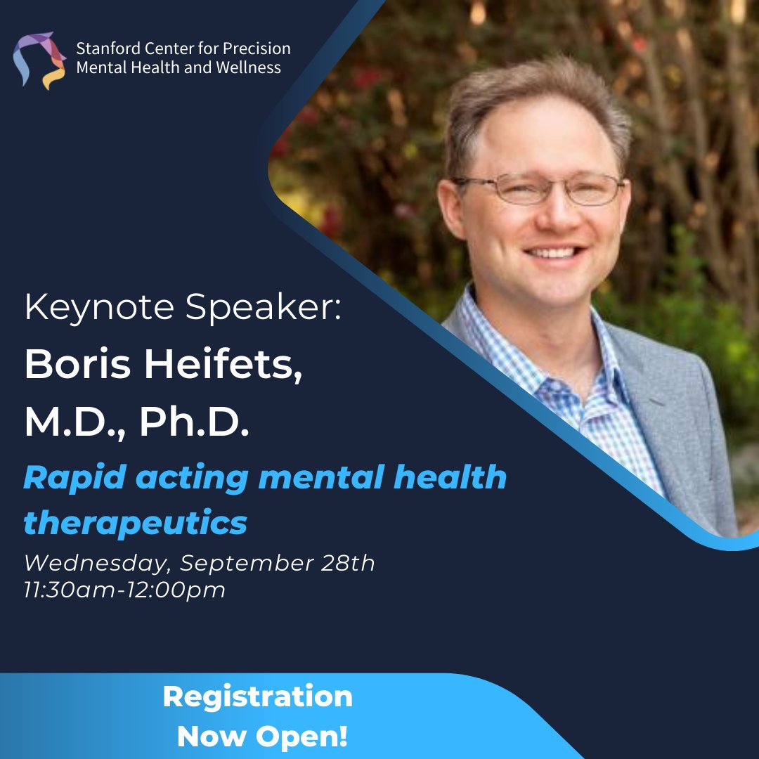 Stanford_PMHW's tweet photo. 🧠Register Today! Hear Dr. Boris Heifets (@TheBorisLab) &amp; his transformative research on how new rapid acting psychiatric therapies, like ketamine, MDMA &amp; psilocybin, produce lasting changes in nervous system function, behavior &amp; therapeutic outcomes.

https://t.co/QCKZkpV4oO https://t.co/MeuPwtAHAP