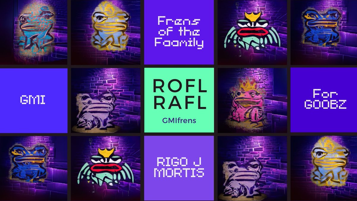 GMIfrens's tweet photo. @aavegotchi @bin__laggin @RigoJMortis found a rouge family of #ROFLs and was somehow lucky enough to capture portraits of each member, from #Common to #Godlike. Few have had as much success as him integrating into the @aavegotchi #Art scene. He understands the assignment. 💪 https://t.co/FWRKZdTbM5