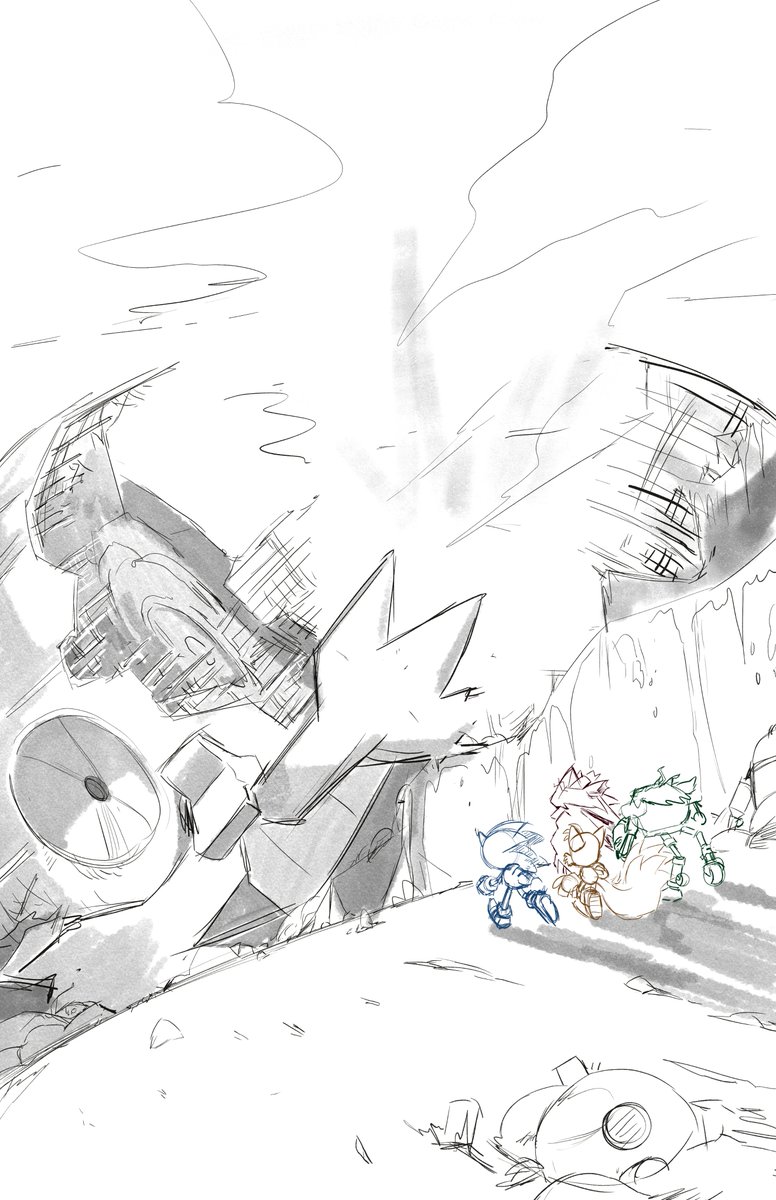 Hey! Here's the process of my cover for sonic the hedgehog: scrapnik #2 RI cover! Thank you for the opportunity, @IDWPublishing !!