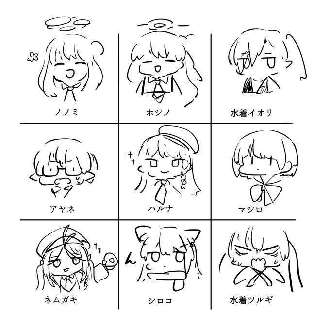#ブルアカの生徒なにも見ずに描く 