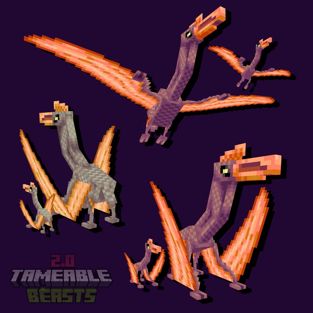 The mighty Quetzacoatlus! Go tame and ride it in our mod
curseforge.com/minecraft/mc-m…
#blockbench #pixelart #lowpoly #Minecraft