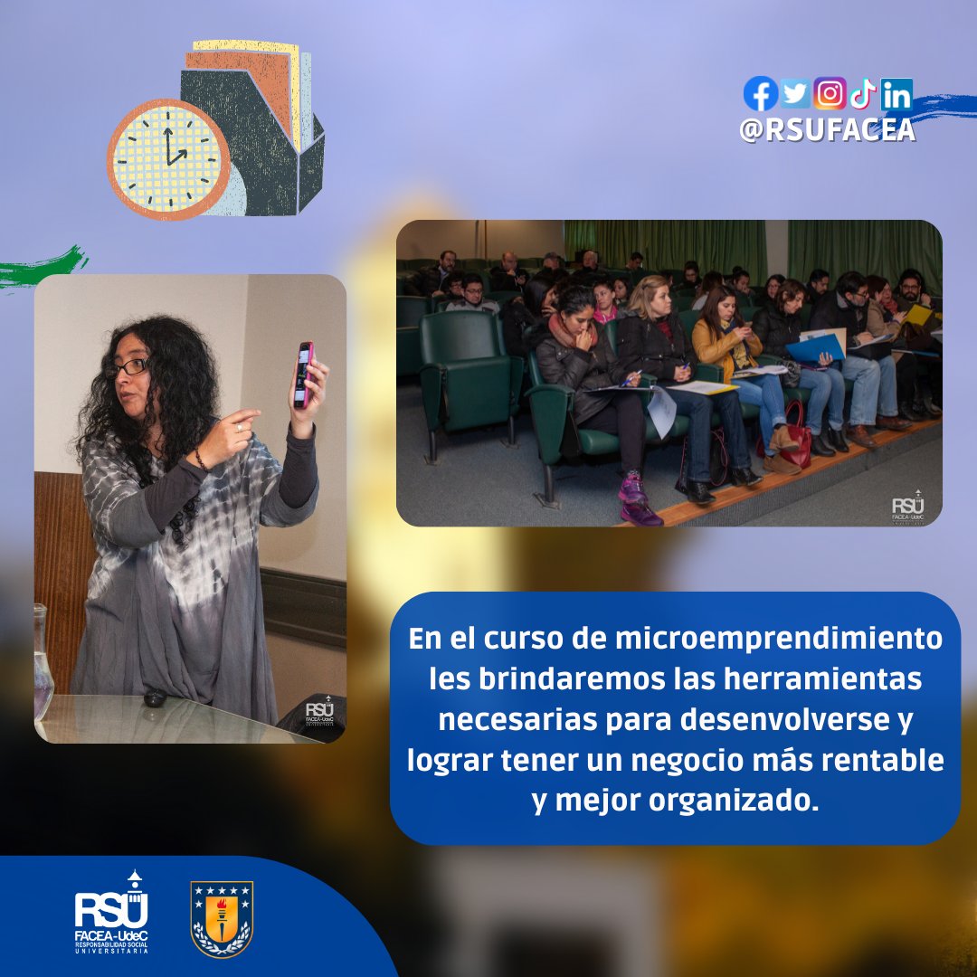 RSUfacea's tweet photo. 📚¡Capacítate este año en la Universidad de Concepción!

💻¡Es 100% presencial  e Incluye Certificación! 

👨‍💼Te invitamos a nuestro curso de capacitación, dictado por docentes de la Facultad de Ciencias Económicas y Administrativas de la Udec.

📝Link de Postulación en la BIO https://t.co/UvUqJLqIwU