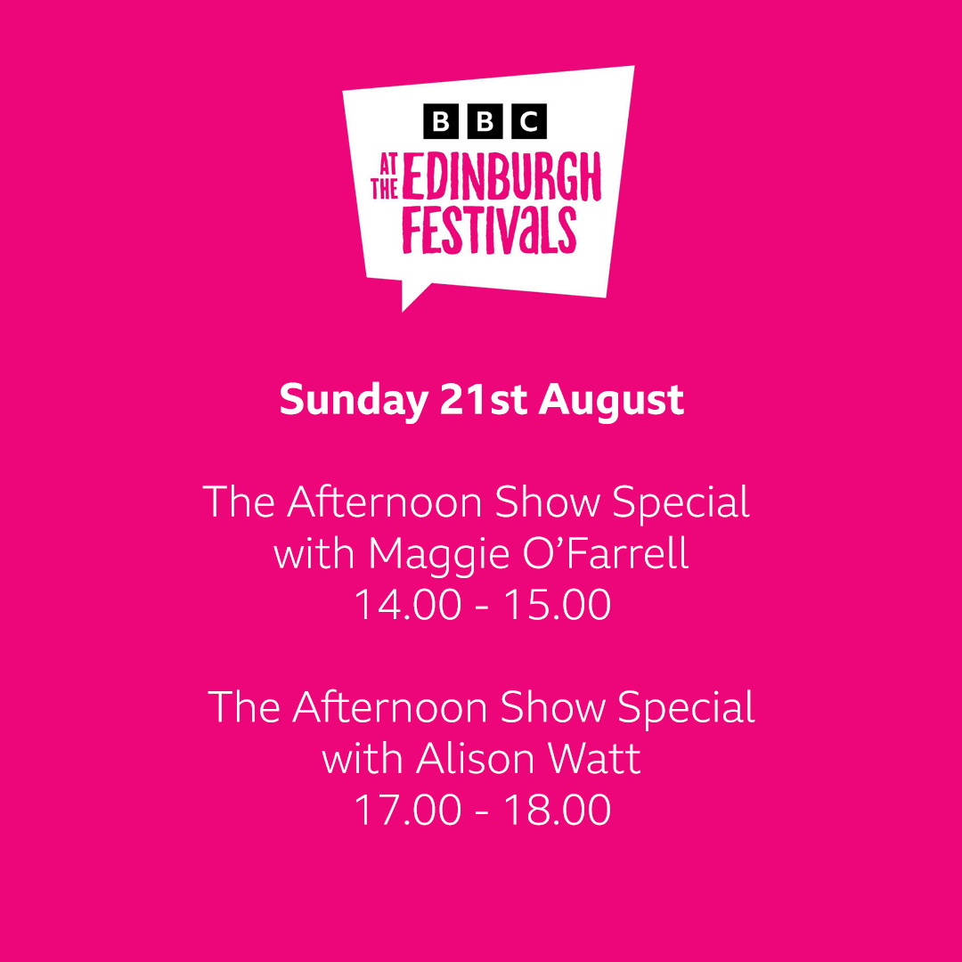 It's our last day at #BBCEdFest and we have 2 fantastic shows to finish our time here with a flourish! @Nicola_Meighan will be here with two special in conversation events for The Afternoon Show - author Maggie O'Farrell & painter @alisonjfwatt