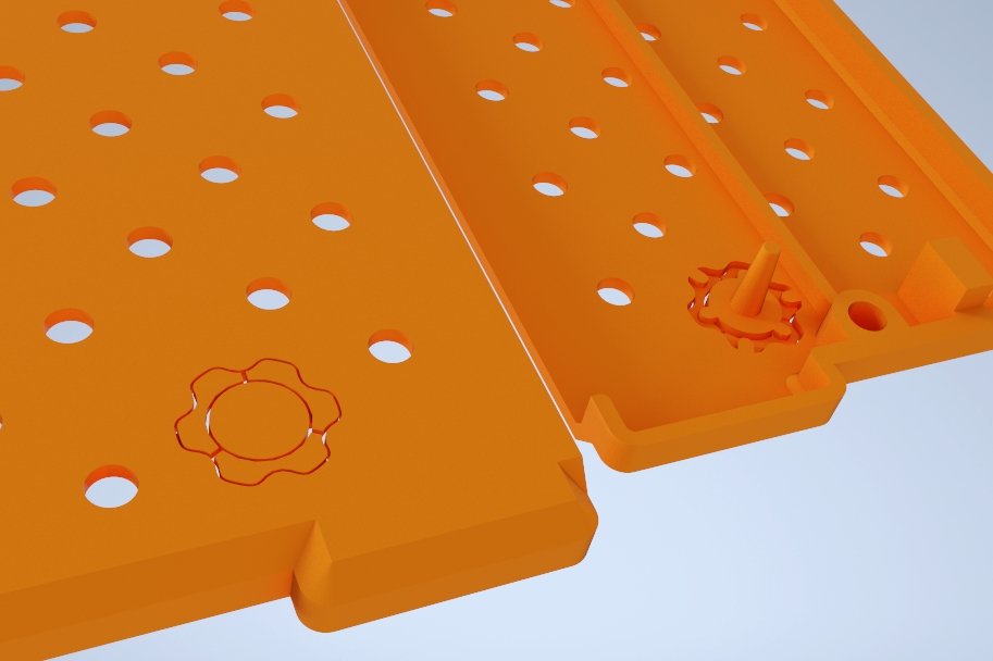 thedarktigger's tweet photo. @FrameworkPuter @Lenovo My submission! This button is a compliant mechanism, printable without supports, features the framework logo, and is flush with the case's print bed contact plane! https://t.co/po6Lh6Ib50
