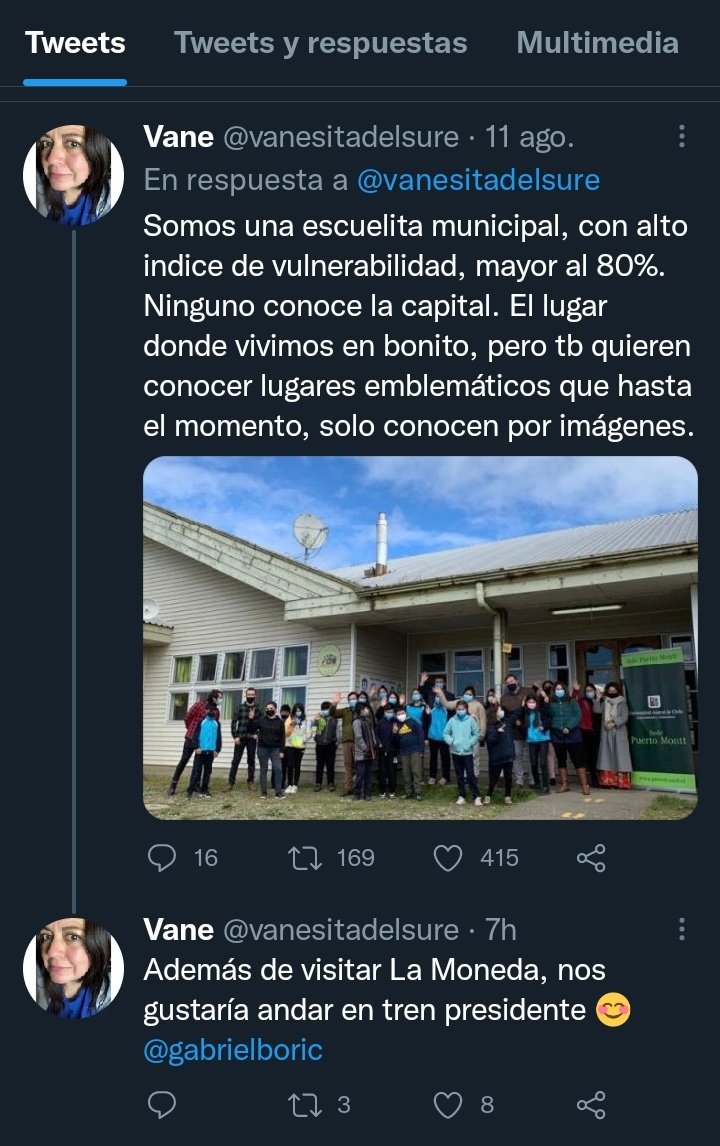 Éstos pequeños de la Escuela Rural 475, Semillero de Rolecha de la localidad de Hualaihué tienen el sueño de conocer al Presidente Gabriel Boric. Un RT para que podamos ayudar a hacerlo realidad <a href="/tv_monica/">Mónica Rincón González</a> <a href="/Mister_Wolf_0/">Mr. Wolf</a> <a href="/DoctorCanto/">El Doc Canto</a> <a href="/tudia_13/">#TuDia13</a>