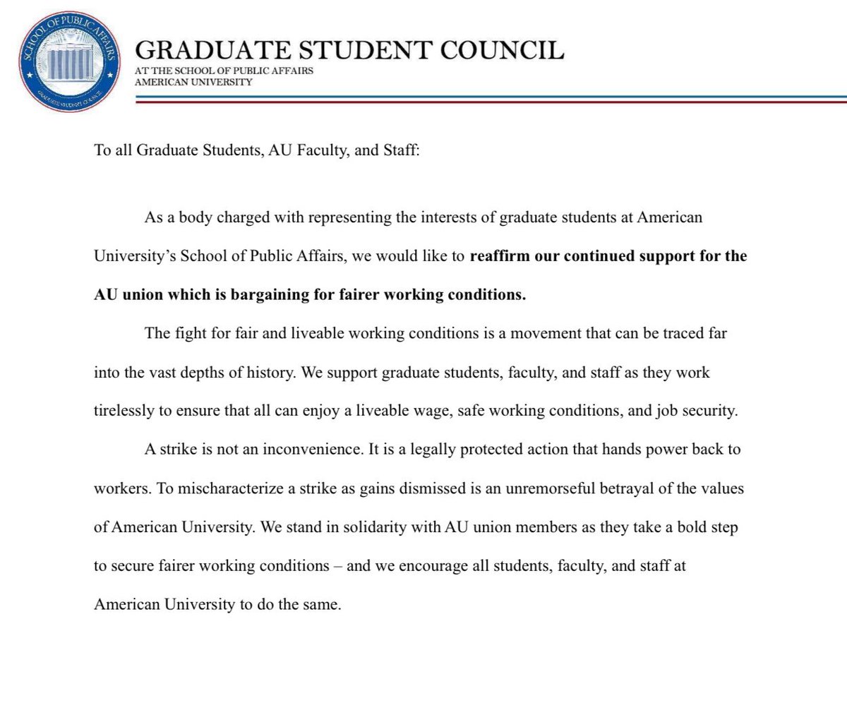 Our statement on recent AU Staff Union events.