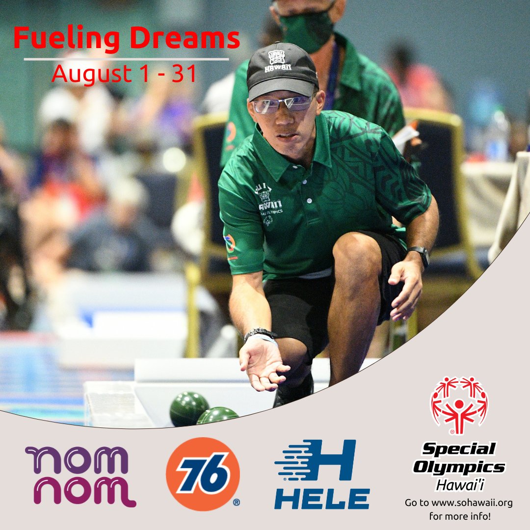 Fueling Dreams returns for its second time this year to support Special Olympics Hawaii athletes and programs. From now to 8/31/22, visit participating nomnom stores across to make a donation to Special Olympics Hawaii. #fuelingdreams #specialolympicshawaii #sohawaii <a href="/SOHawaii/">Special Olympics HI</a>