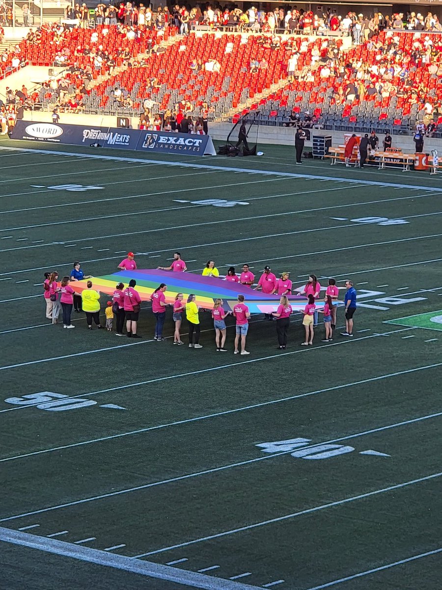 The <a href="/prideottawa/">Happy Pride Ottawa </a> flag is out  tonight at center field <a href="/TD_Place/">TD Place</a> <a href="/REDBLACKS/">Ottawa REDBLACKS</a> game.