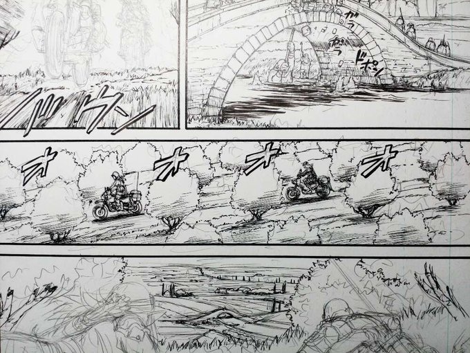 草や木の葉をクリスタブラシで描きだしたのでペン入れが少し楽になった(?) 