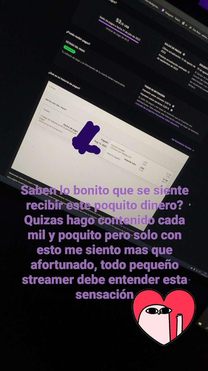 Lavot9's tweet photo. Voy a compartir esto por aqui por que ganar este poco dinero despues de muchos muchos meses pero haciendo algo que me gusta y disfruto se siente de maravilla, y ojala twitter haga su magia y esto le llegue a todas esos pequeños streamer que se esfuerzan dia dia, SOYS GRANDES ♥ https://t.co/BVKcEA4FD3