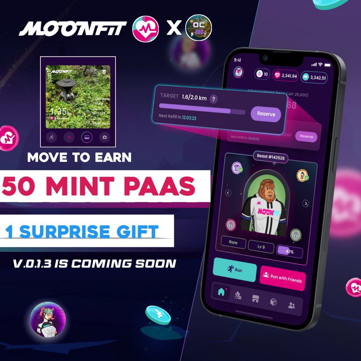 🎉🎉 Big Giveaway 1surprise gift +  50mint paas 🤑🤑

Top 10 referral + 40 random winner
      
✅ Follow @OC_DAO_ × @Moonfitofficial × @OC_Venture
✅ Like Rt/Tag 5 Frnds
✅ complete task 👉gleam.io/sYYFY/instant-…

4day⏳
#Giveaway #SolanaNFT #SOLNFTs #Airdorp  #Moonfitofficial