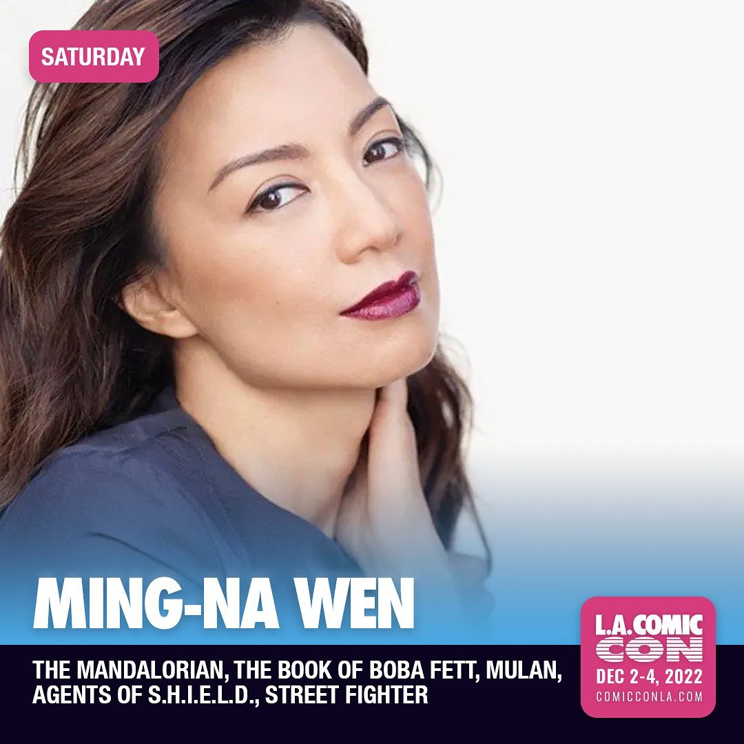 190822 Instagram Post comicconla Ming-Na Wen, best known for her roles in The Mandalorian, The Book of Boba Fett, Mulan, Agents of S.H.I.E.L.D., Street Fighter & so much more, will be appearing at Los Angeles Comic Con on Saturday, December 3rd! instagram.com/p/ChcnRTJrJuk/…