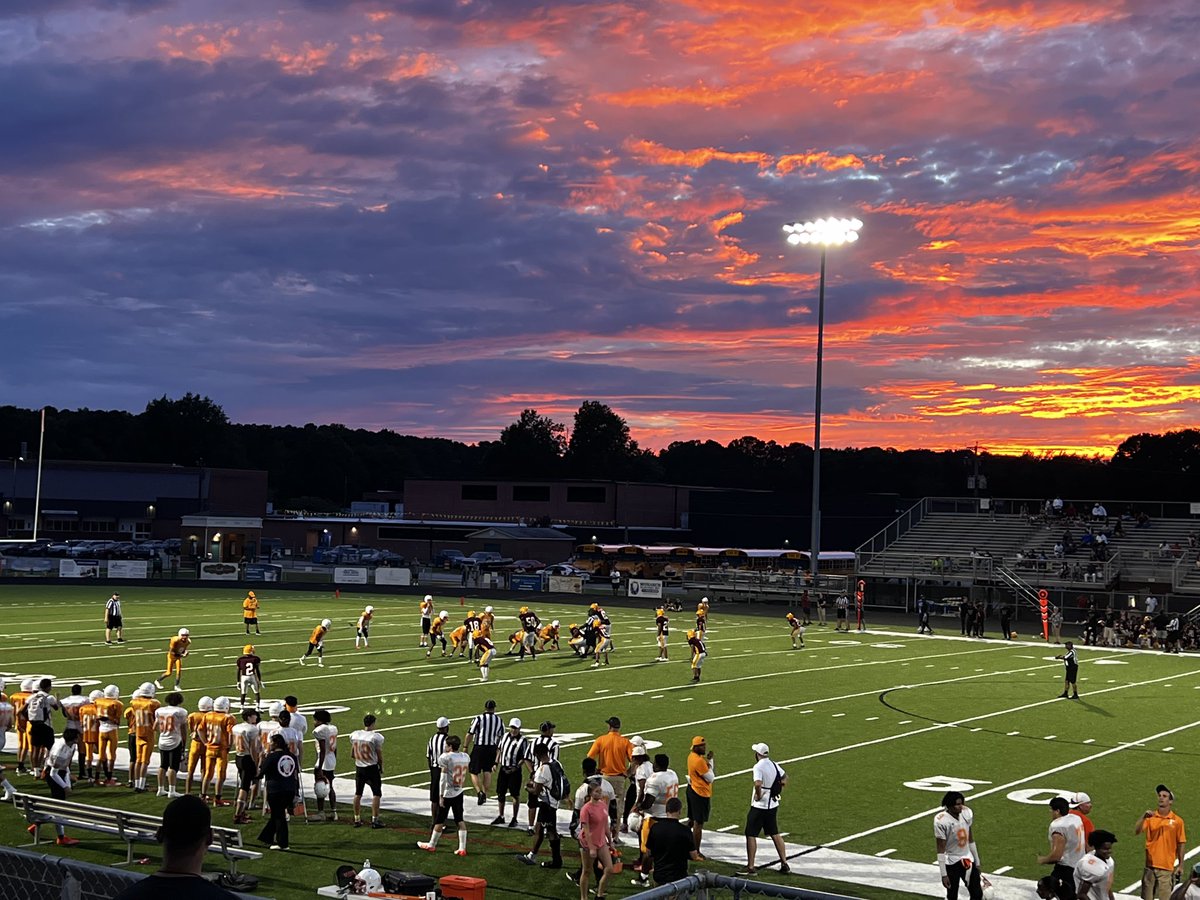 Tabb scrimmage tonight! Even the sky is showing it's orange colors! 🧡🧡