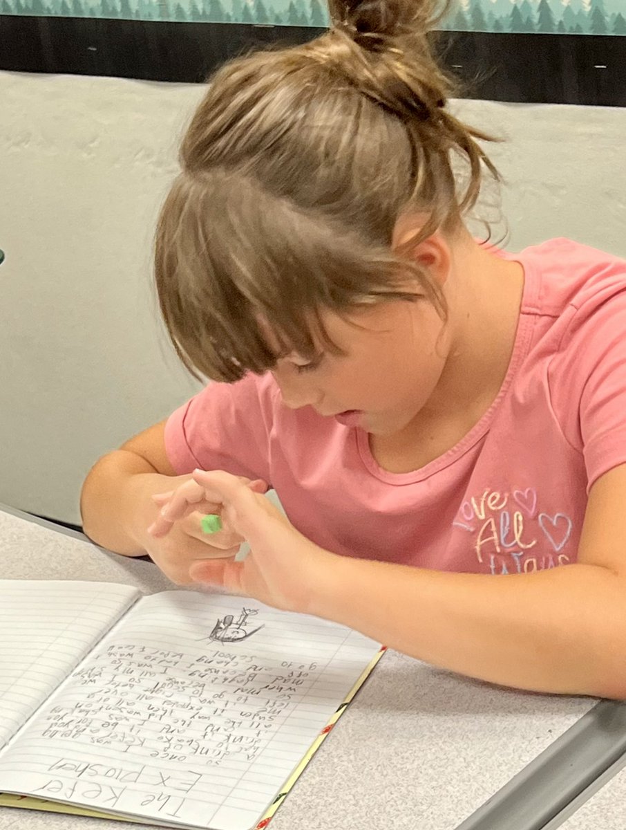 MMillhuff's tweet photo. My students are rocking our journal writing! We’ve worked hard on developing topics and writing in our journals daily. More and more are sharing! @MadisonPlaceK5 @MadisonPlacePTO https://t.co/xCBtHe8Oza