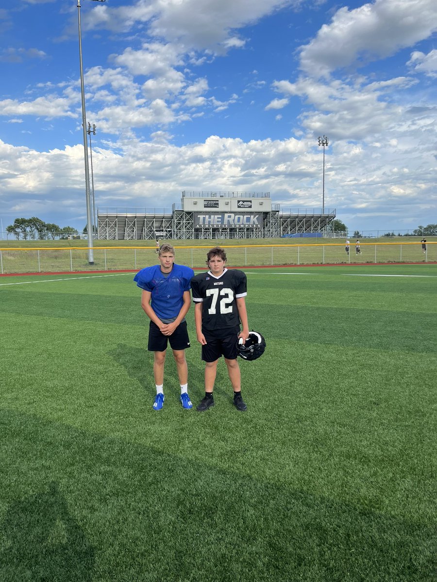 RockCreekFootb1's tweet photo. BIG TIME response from the youngens today! Loved their focus and energy level! 
Day 5 MVP’s:
@Mack_Lee8 (SO) QB / DB
Dawson Rankin (SO) WR / DB - not pictured
Marcello Ibarra (FR) OL / DL
Can’t wait for tomorrows scrimmage! https://t.co/CN4Ln8WiRI