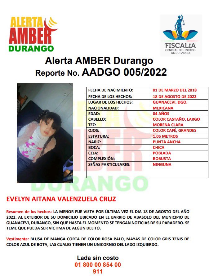 Activan #AlertaAmber para localizar a las #niñas: Evelin Aitana y America Alifer; ambas de 4 años de edad.