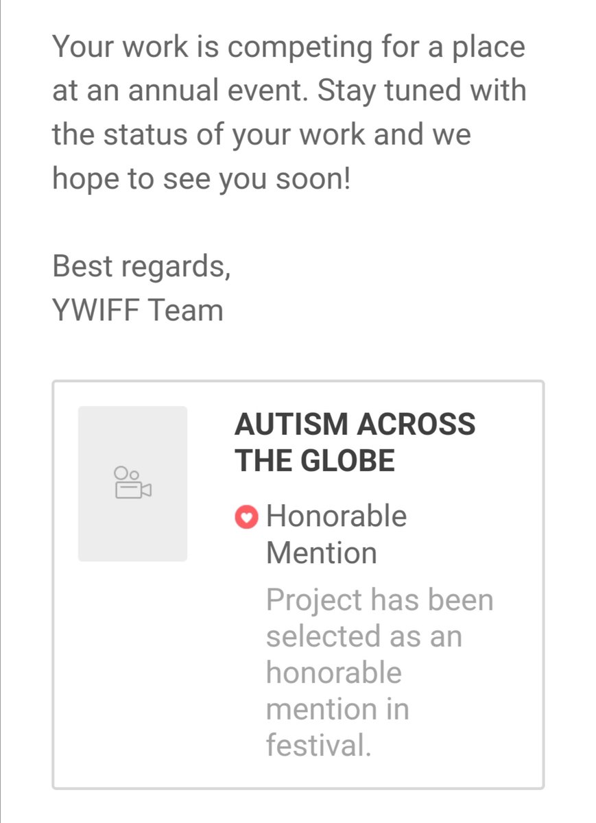 RimaIrani's tweet photo. So honored,"AUTISM ACROSS THE GLOBE"will be competing for a place at the annual event "Your Way Int. Film Fest",as"Honorable Mention-Best Doc.",Malta:the Mediterranean heaven that marked history since the dawn of civilisation.I humbly thank all who made this project come to light https://t.co/FIjVYCk620