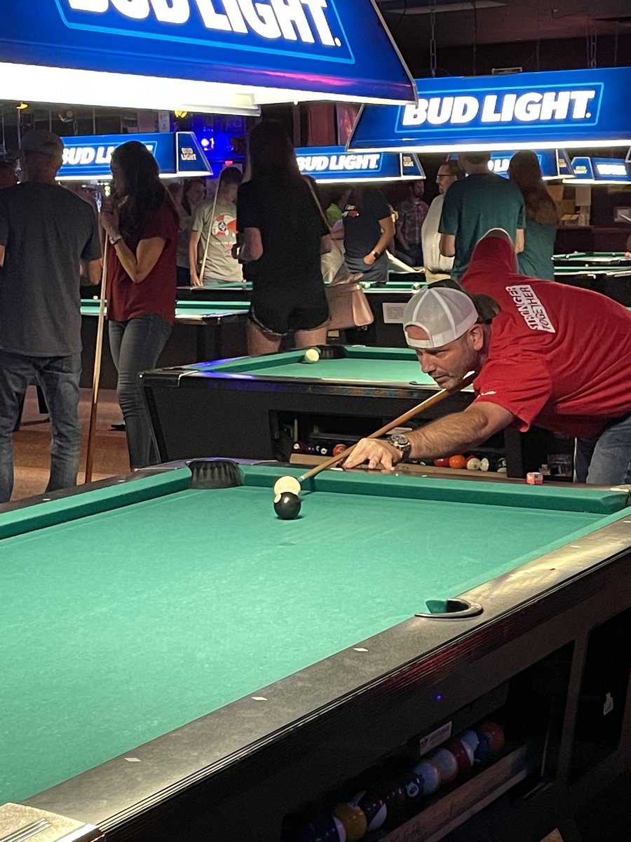 KSfidelitybank's tweet photo. Team Fidelity is going strong on Day 5 of the @WichitaCorpChal.  Our pickleball, cornhole, Frisbee golf and darts teams picked up valuable points while our billiards team earned the bronze medal today! Next up: tomorrow’s big softball tournament. Let’s goooo!  #TeamBRAVELYONWARD https://t.co/RRbXc7HHl6